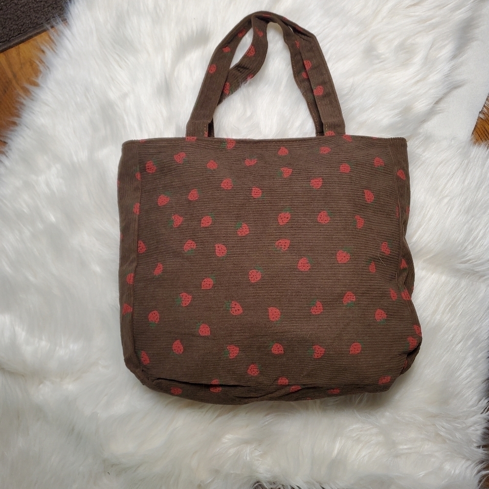 Brown Corduroy Strawberry π Bag - Picture 2 of 9